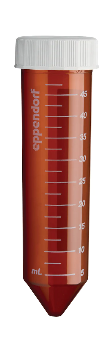 艾本德Eppendorf Conical Tubes, 50 mL, 無菌、無熱原, 無RNase和DNase, 無DNA, 琥珀色（光保護）, 200 個 (8 包 × 25 個)