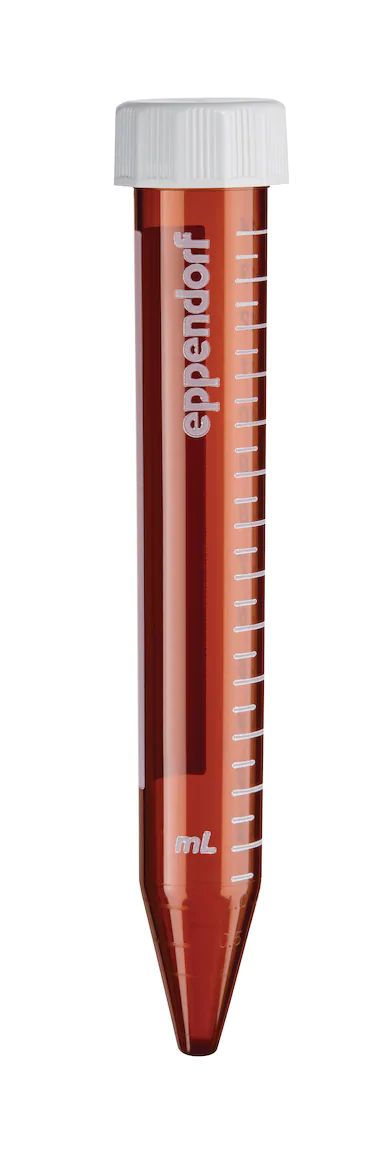 艾本德Eppendorf Conical Tubes, 15 mL, 無菌、無熱原, 無RNase和DNase, 無DNA, 琥珀色（光保護）, 200 個 (4 包 × 50 個)貨號 003012